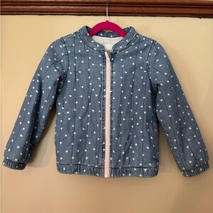 Cat & Jack - Chambray Quilted Long Sleeve Jacket |Size 4/5